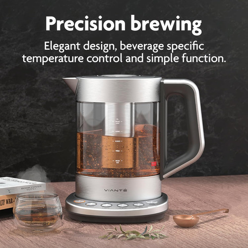 Hervidor Eléctrico Vianté Con Infusor De Té Para Té De Hojas