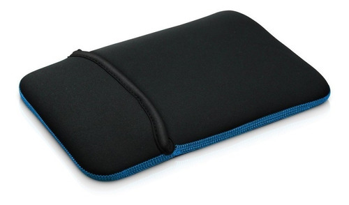 Case Estojo Para Tablet De 7 Polegadas Neoprene Preto Azul