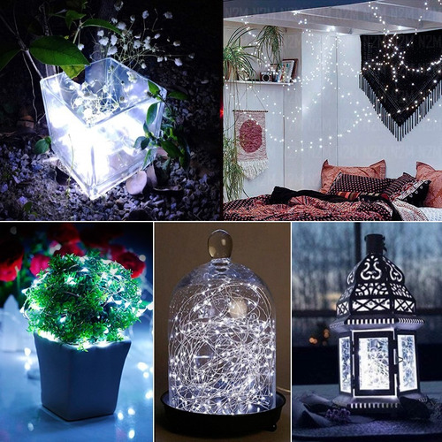 Alambre Luces Led 5 Metros Exterior Cable Tira Hilo Pilas Navidad