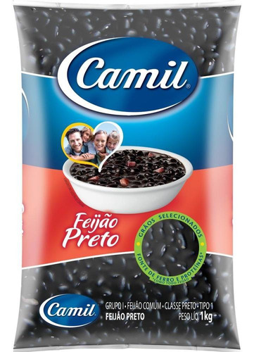 Feijão Preto Tipo 1 Camil Pacote 1kg