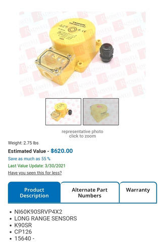 Sensor Magnético Turck Ni60-k90sr-vp4x2 