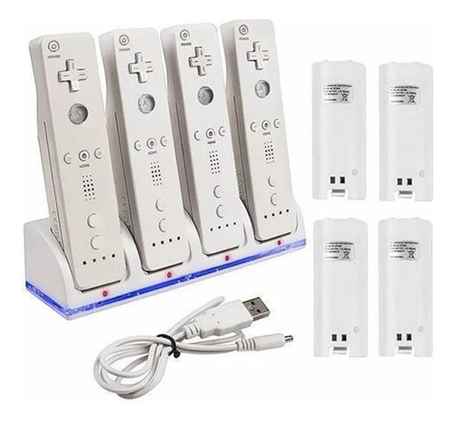 4 Baterias Recarregáveis De 2800 Mah E Base De Carregamento