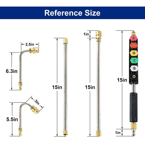 9pcs Lavadora A Presión Varita Extensión 10ft Lance Con