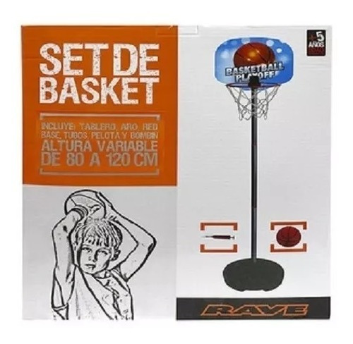 Imagen 2 de 5 de Set De Basket Inicial Con Pelota Y Aro Isakito Rave Playking