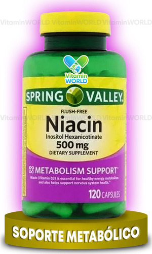 Niacina 500mg Vitamina B3 Hexanicotinato De Inositol 120 Cap