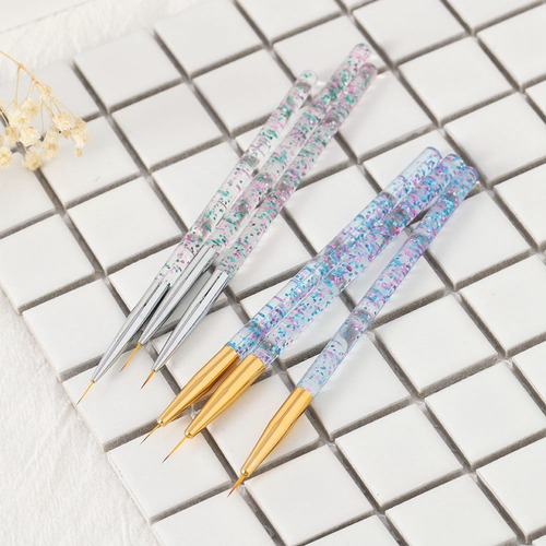 Kit (6 Canetas) Decoração De Unhas Pincel Para Pintar Unhas