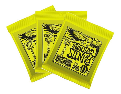 Ernie Ball Pack X 3 Encordados Guitarra Electrica 010-046