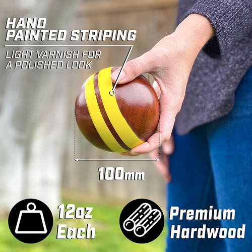 Juego De Bochas De Madera Dura Gosports De 100mm, 8 Bolas