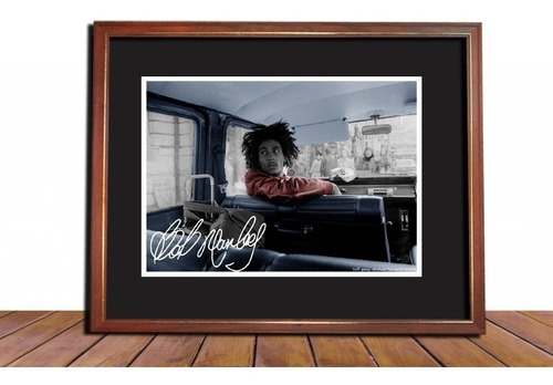 Cuadro Decorativo Bob Marley Foto Firmada Listo Para Colgar