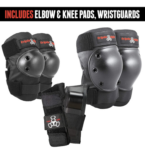 Kit De Rodilleras Y Coderas Triple Eight, Talla Xs, Negro