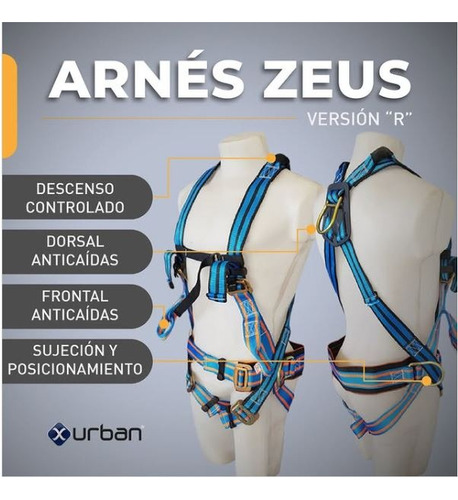 Arnes X-urban Zeus P/rescate Confinados 6 Puntos Único Azul