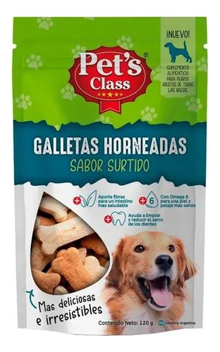 Galletas Para Perros Snack Sabor Surtido 120gr Pet's Class