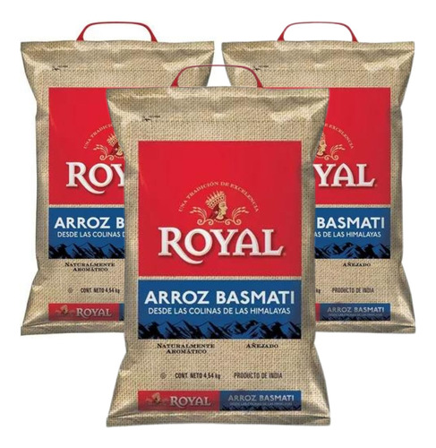 3 Bolsas Royal Arroz Basmati 13.5kg