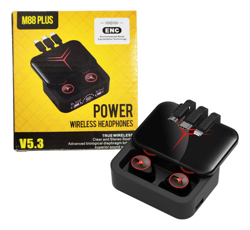 Auriculares M88 Plus Bluetooth 5.3 Micro Usb, Tipo C, Ios