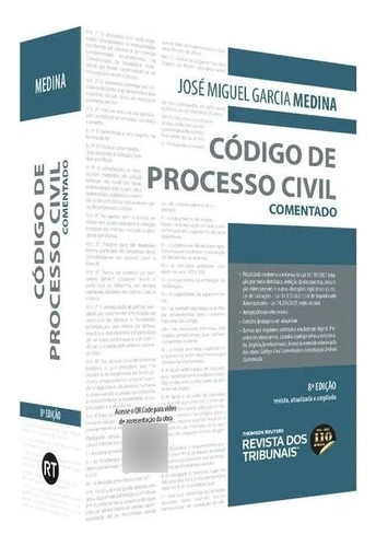 Código De Processo Civil Comentado 8ed, De José Miguel Garcia Medina. Editora Revista Dos Tribunais Em Português