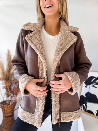 Campera Gamulan Lulyna Con Corderito Mujer Muy Abrigada