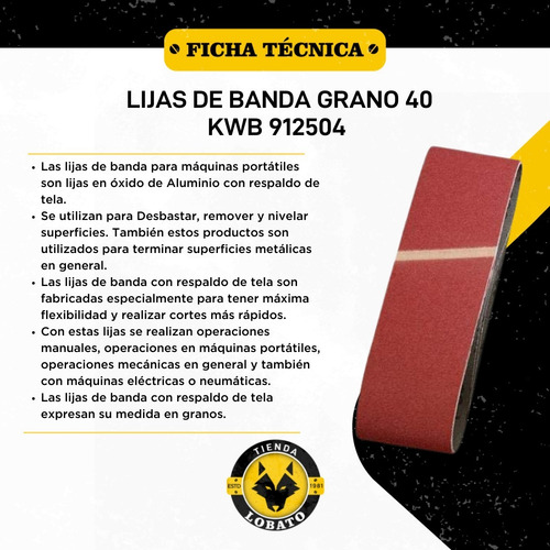 Set 3 Lijas De Banda 75 X 533 Mm Grano 40 Kwb 912504