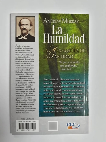 La Humildad; La Hermosura De La Santidad, Bolsillo, De Andrew Murray. Editorial Clc, Tapa Blanda En Español, 2008