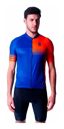Camisa Ultracore Masculina Fastness Azul E Laranja Ciclismo