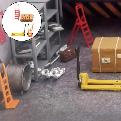 Simulación Miniatura 1/64 Escala Taller De Coche Rojo
