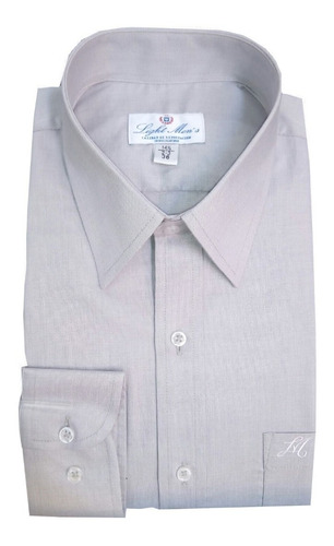 Camisa Gris Perla M/ L Caballero Planchado Fácil