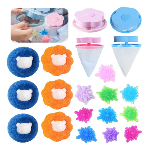 20pcs Filtro Pelo Reutilizable Para Lavadora Bolas Secadora