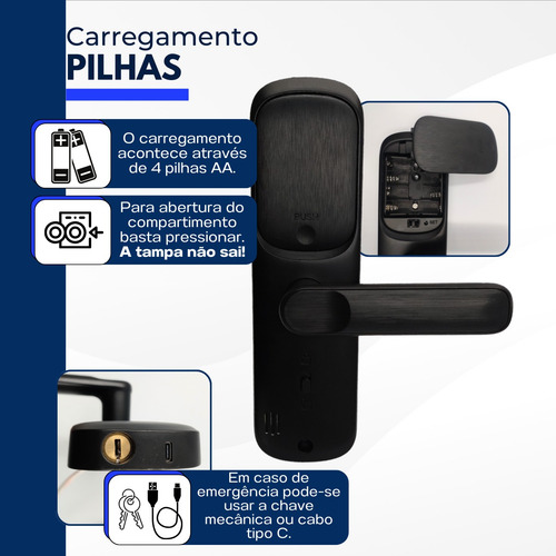 Fechadura Digital Eletronica Wifi Biometria Voz Portugues Se