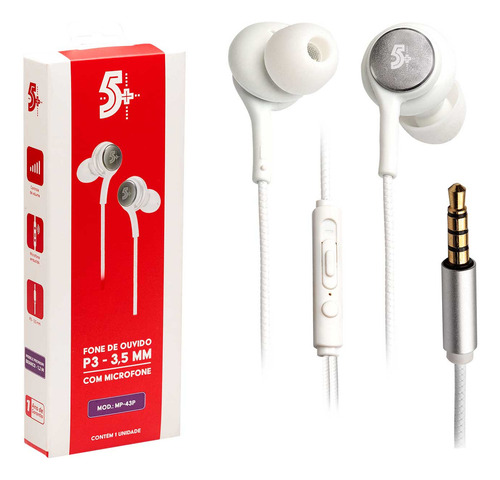Fone De Ouvido P3 Estéreo Com Fio E Microfone P/celular