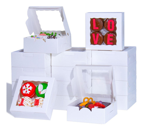 Jcxgrvc 100 Cajas De Galletas De 5 X 5 X 2 Pulgadas, Cajas D