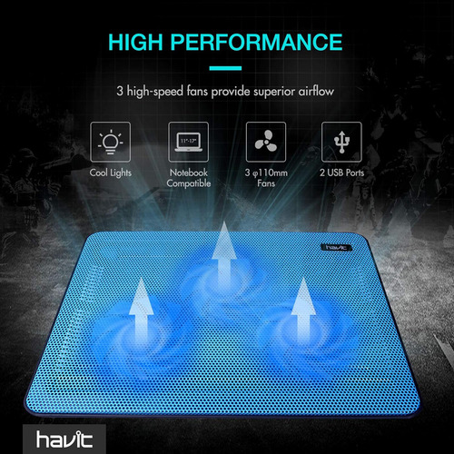 Soporte Para Nevera Portatil Havit, Led Azul, 17 Pulgadas