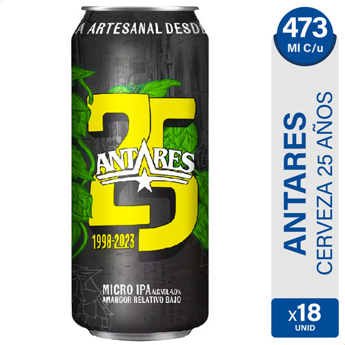 Cerveza Antares 25 Años Micro Ipa Lata X18 - 01mercado