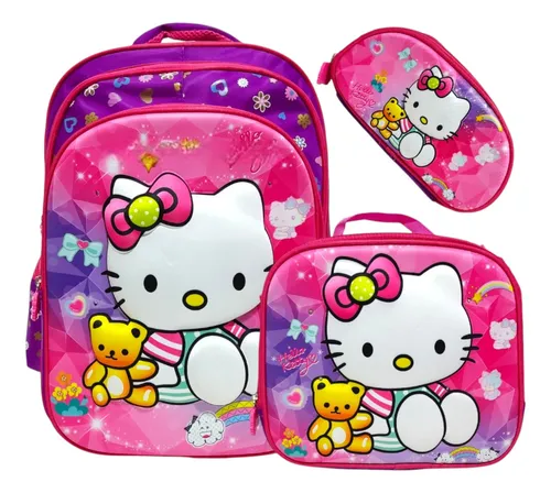 comprar Mochila Escolar Hello Kitty Sanrio Lonchera Y Cartuchera 