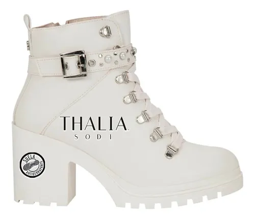 Bota Blanca De Dama Militar Thalia Original Alto 8cm Comoda