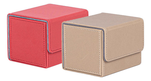 Caja De Cubierta De Colección De 2 Piezas, Rojo Y Beige