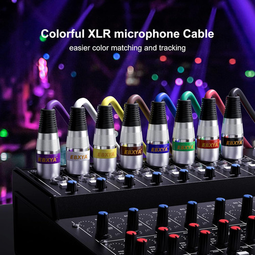 Cable Xlr Ebxya De 10 Pies Y 4 Paquetes De Colores: Xlr Mach