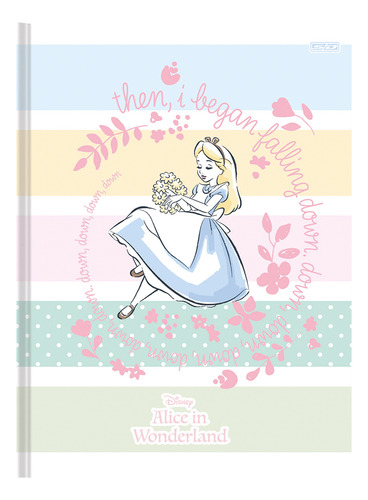 Kit 10 Cadernos Brochurão 48fls Alice País Maravilhas Disney