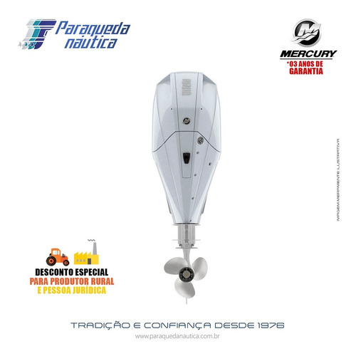 Motor De Popa Mercury 4 Tempos 225hp L Efi V6 Dts Branco