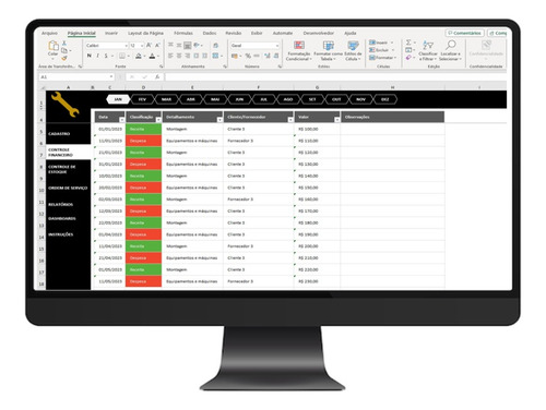 Planilha Para Controle Completo De Oficina Mecânica Em Excel