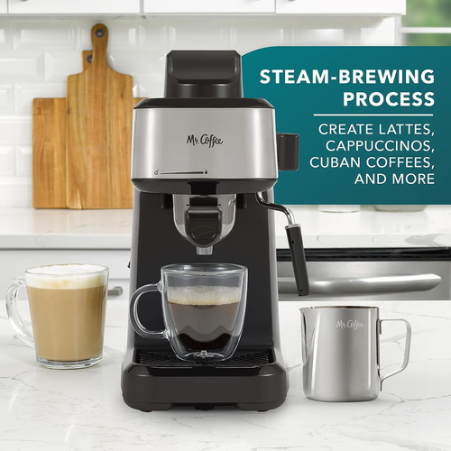 Maquina De Cafe Espresso A Vapor Mr. Coffee Con Tapa De A...