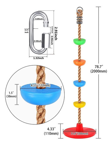 Plataformas De Asiento Para Columpio De Árbol Multicolor