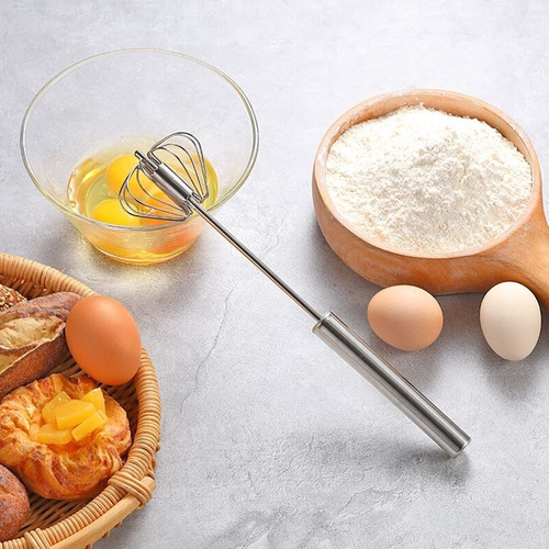 Imagen 4 de 10 de Batidor Giratorio De Huevo Leche Crema Mezclador De Mano