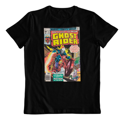 Polera Algodon Estampada Dtf Ghost Rider Comic Fan Art