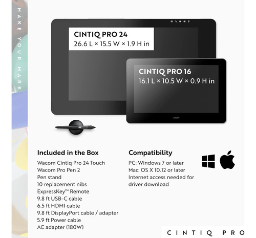 Wacom Cintiq Pro 24 Creative Pen And Touch Display