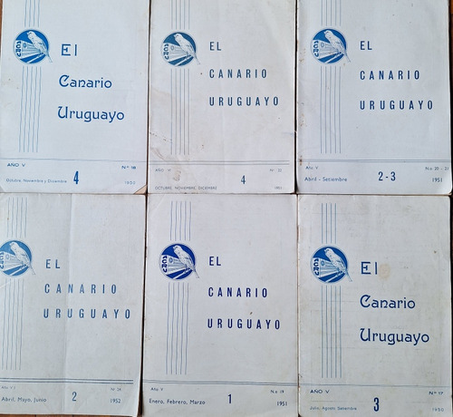 Coleccion 6 Revistas El Canario Uruguayo Años 1950/2 Rara!