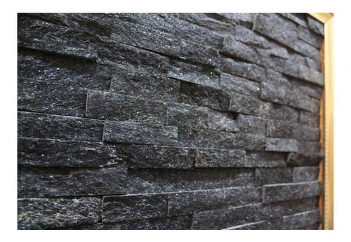 Placas De Piedra Natural Laja Negro Quarzo 15x60 X Unidad