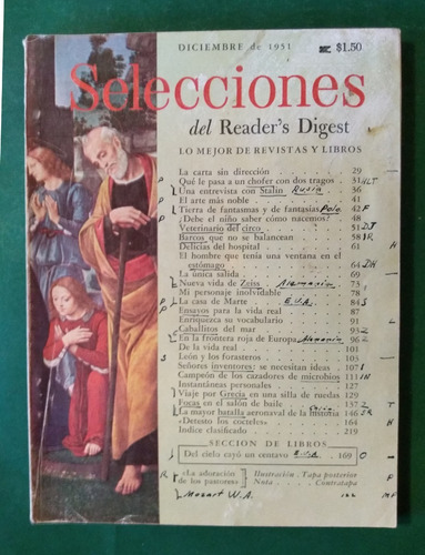 Revista Selecciones Del Readers Digest Diciembre De 1951 (Usado)