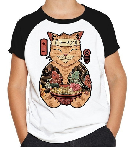 Remera De Niño Gatitos Orientales M2 Ranglan