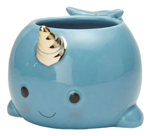 Taza De Café Streamline Imagined Magical Narwhal, Azul