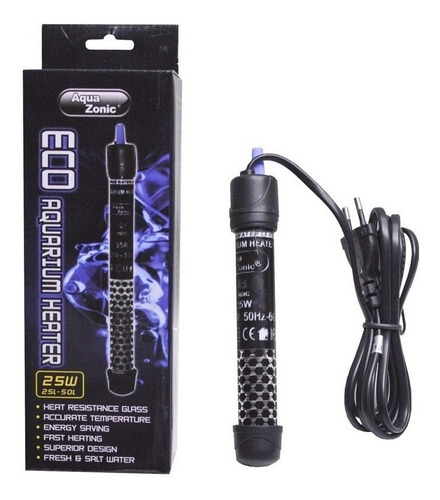 Imagen 2 de 9 de Calefactor Calentador Acuario Aquazonic 25w Pecera Sumergibl