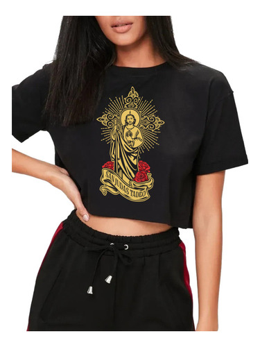 Playera Crop Top San Judas Tadeo E Fe Religion